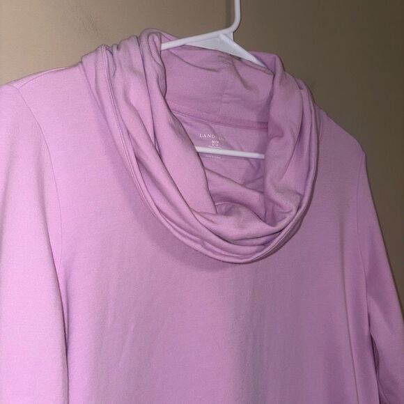 Lands End Women’s Pink Purple Cotton Blend Cowl Neck Sweater Petite Medium - Picture 8 of 9